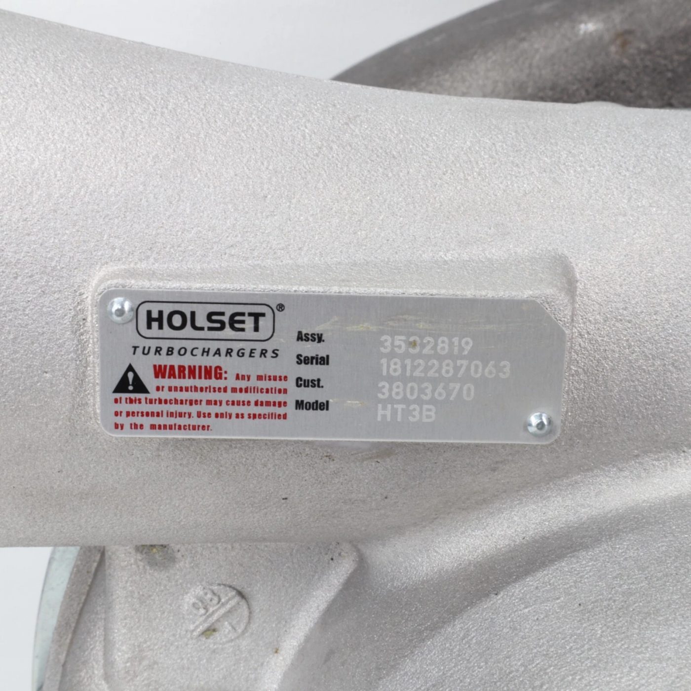 Holset/Cummins HT3B Turbocharger photograph 2